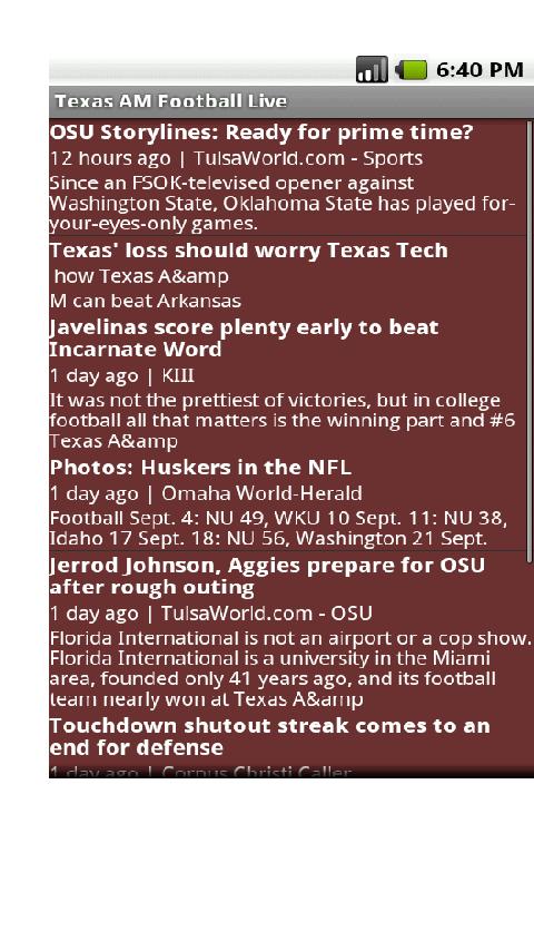 Texas A&M Football Live Android Sports