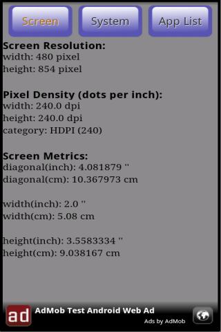 Screen&System Information Tool