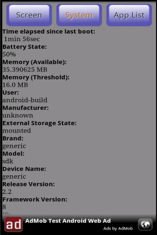 Screen&System Information Tool Android Tools