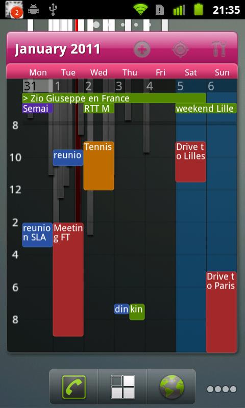 Pure Grid calendar widget Android Productivity