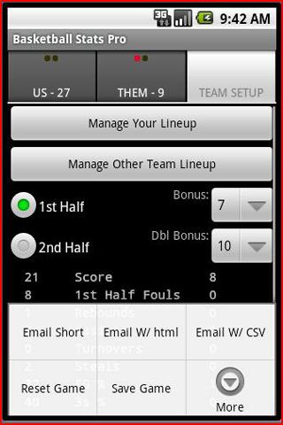 Basketball Stats Pro Android Sports