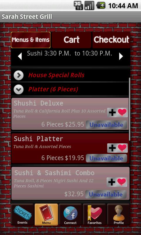 Sarah Street Grill Android Entertainment
