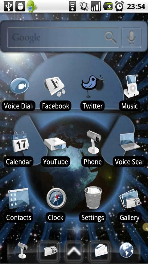 LiveHome Theme:Silver Light Android Personalization