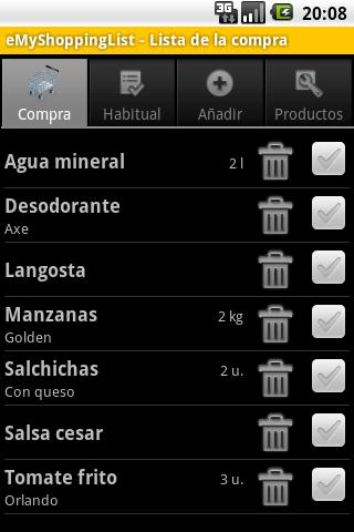 eMyShoppingList Android Shopping