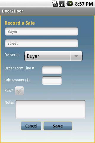 Door2Door sale tracking Android Productivity