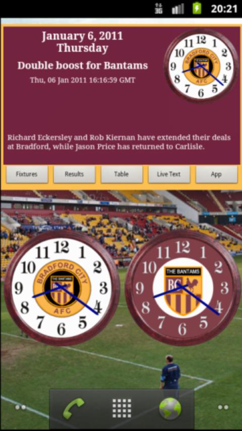 Bradford City Clocks & News Android Sports