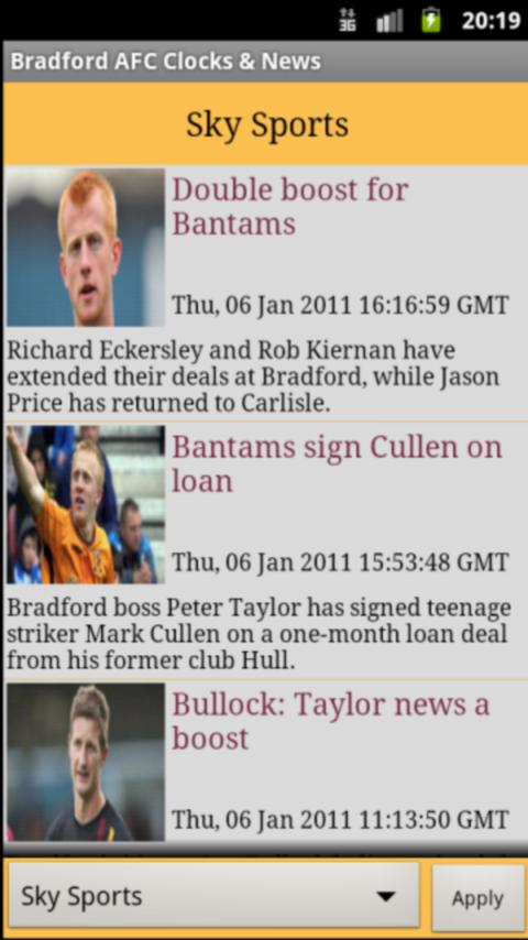 Bradford City Clocks & News Android Sports