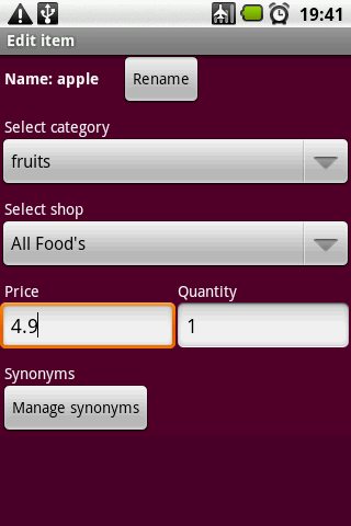 Shopping Manager Android Shopping