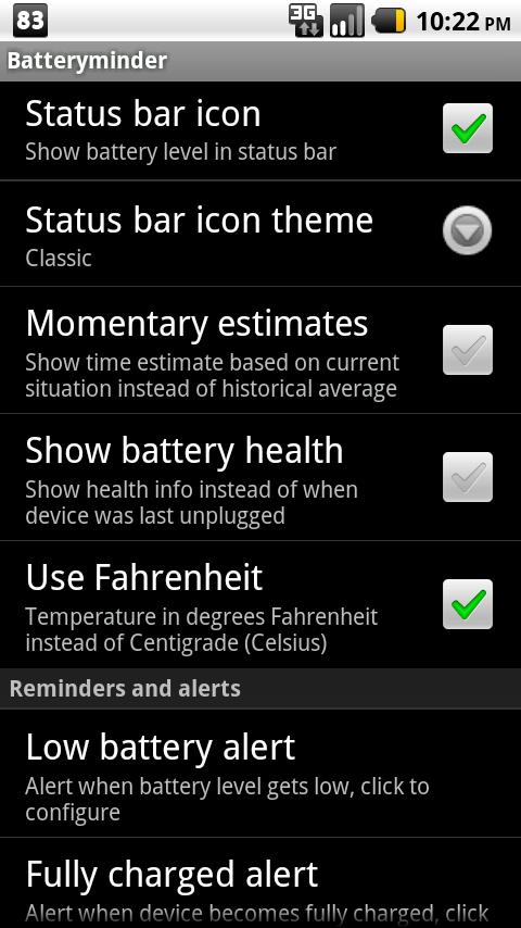 Batteryminder Android Tools