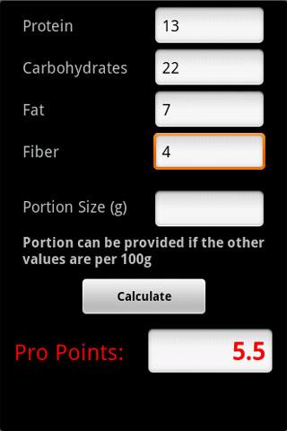 ProPoints Calculator Android Health & Fitness