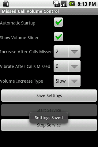 Missed Call Volume Control Android Communication