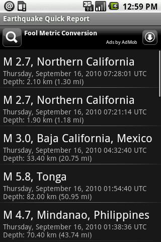 Earthquake Quick Report Android Tools