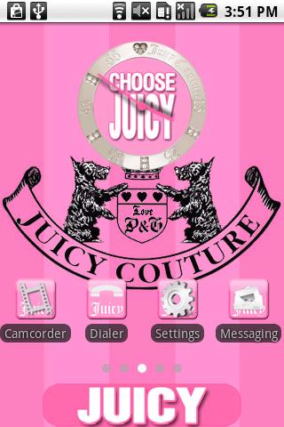 Juicy Couture Theme Android Personalization