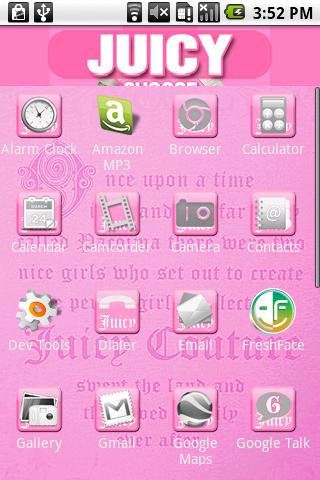 Juicy Couture Theme Android Personalization