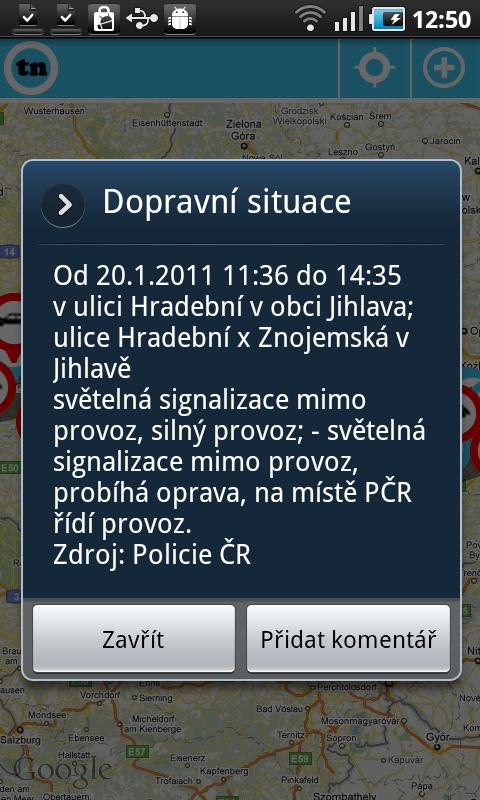 Dopravní informace tudyNE Android Travel & Local