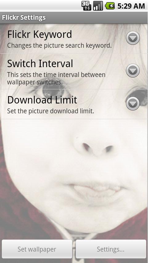 Flickr Live Wallpaper Android Personalization