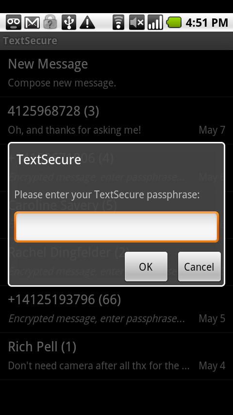 TextSecure Beta Android Communication