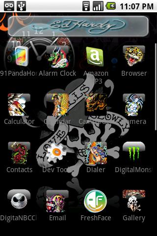 Ed Hardy Theme Android Personalization