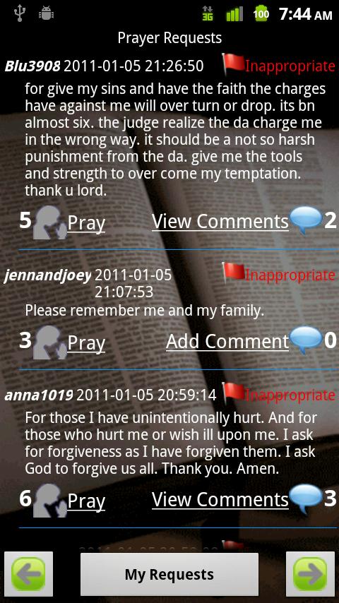 Grace Prayer Requests