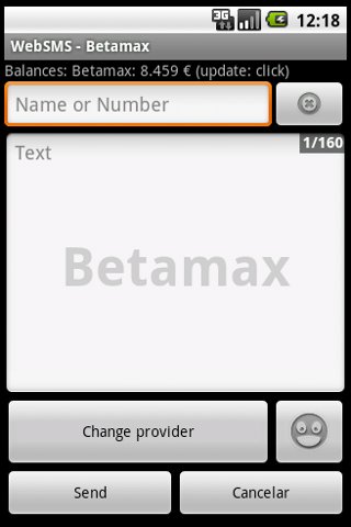 WebSMS: Betamax Connector Android Communication