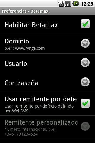 WebSMS: Betamax Connector Android Communication