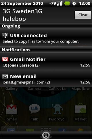 Gmail Notifier Android Communication