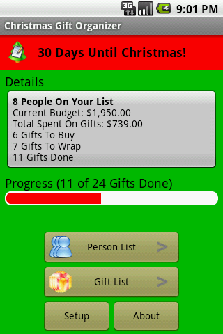 Christmas Gift Organizer Android Shopping