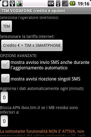 TIM ITALY euro and web options Android Tools
