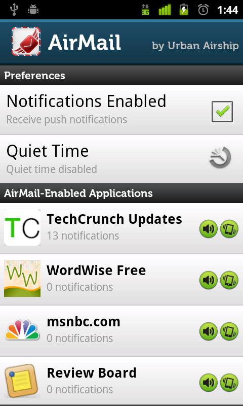 AirMail Control Panel Android Communication