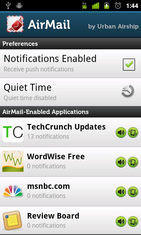 AirMail Control Panel Android Communication