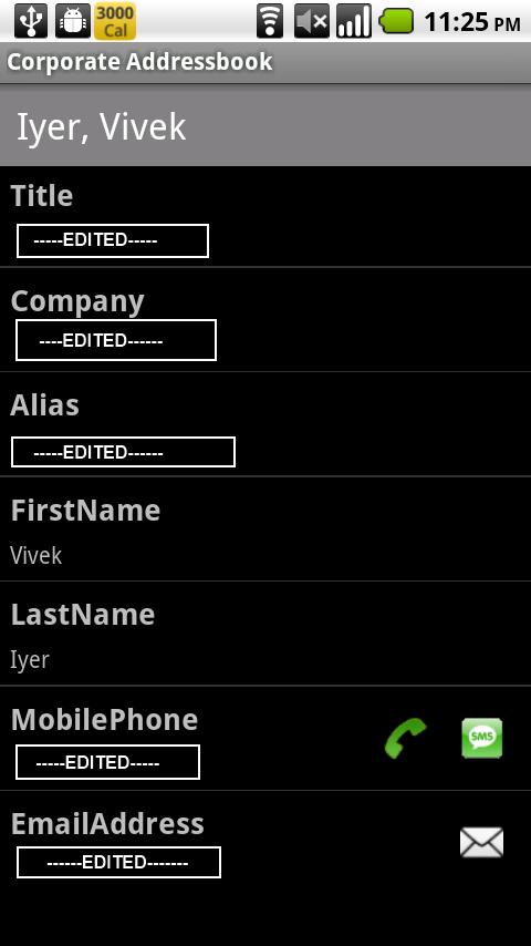 Corporate Addressbook Android Communication
