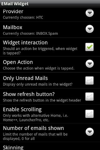 EMail Widget Android Productivity