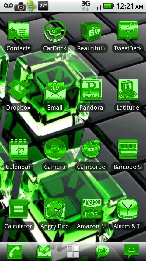 ADW Green Fusion Android Personalization