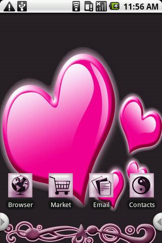 Pink Hearts Android Personalization