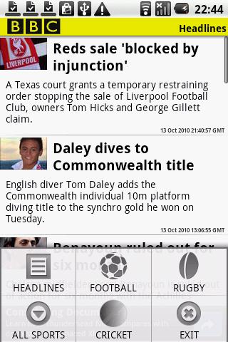 BBC Sport Android Sports