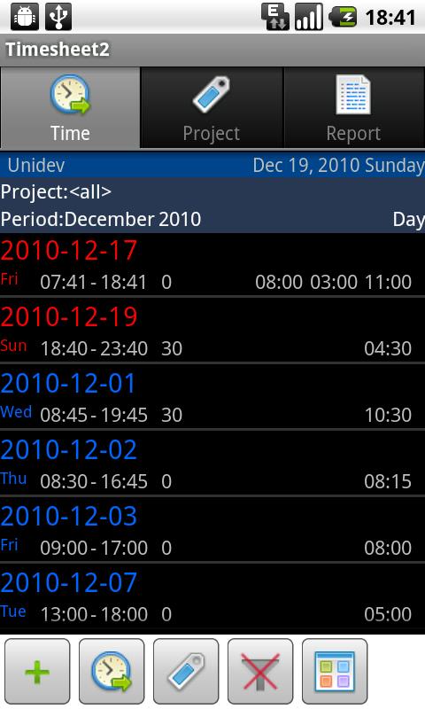 Timesheet Android Finance
