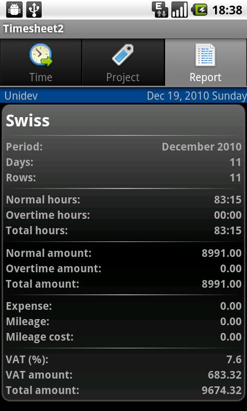 Timesheet Android Finance