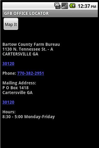 Georgia Farm Bureau Locator Android Books & Reference