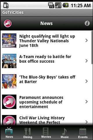 GoTriCities Mobile App Android Entertainment