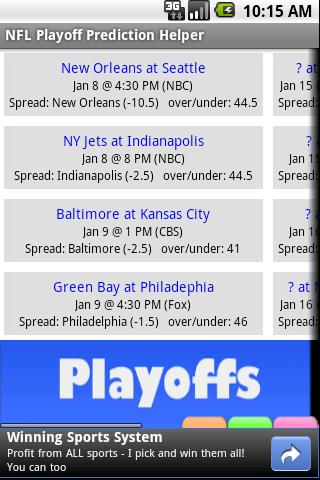 NFL Playoff Prediction Helper Android Sports