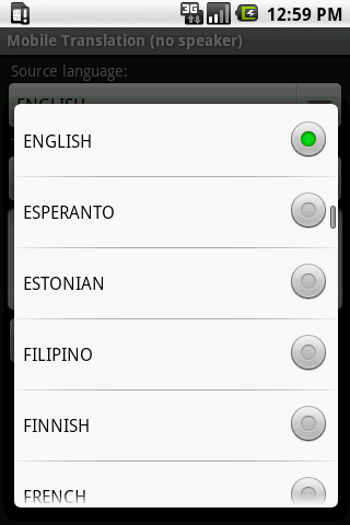 Mobile Translation(no speaker) Android Tools