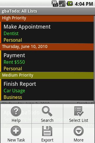 gbaTodo Task Tracking Android Productivity