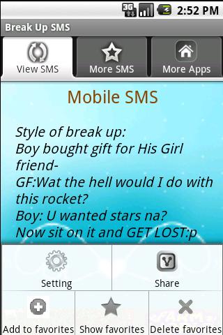 Break Up SMS Android Media & Video