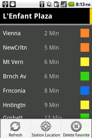 DC Metro Arrival Times Android Travel & Local