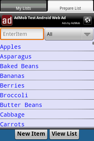 My Grocery List Android Shopping