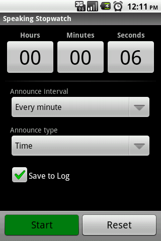 Speaking Stopwatch Android Tools