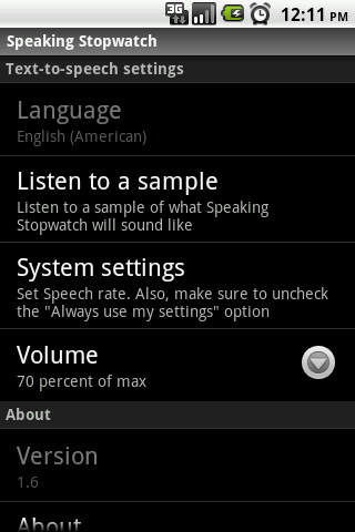 Speaking Stopwatch Android Tools