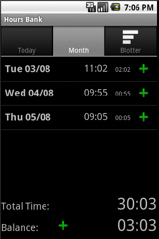 Hours Bank Android Productivity