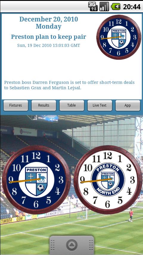 Preston NE FC Clocks & News