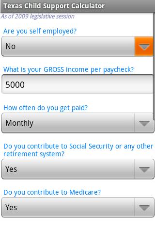 Texas Child Support Calculator Android Tools